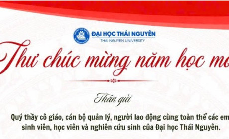 Thư chúc mừng năm học mới 2026-2027 của Giám đốc Đại học Thái Nguyên